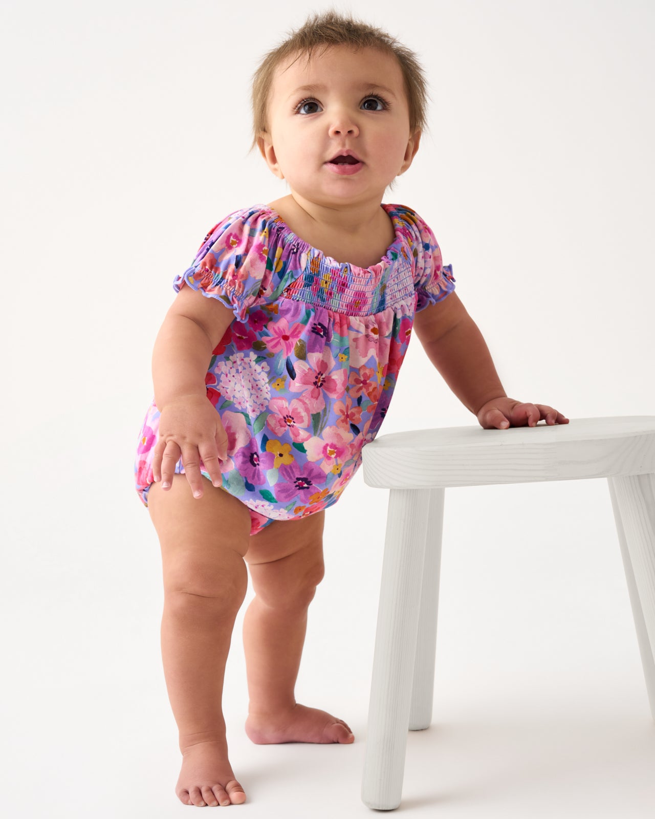Sweet Sprigs Smocked Bamboo Baby Bubble Romper - 3T