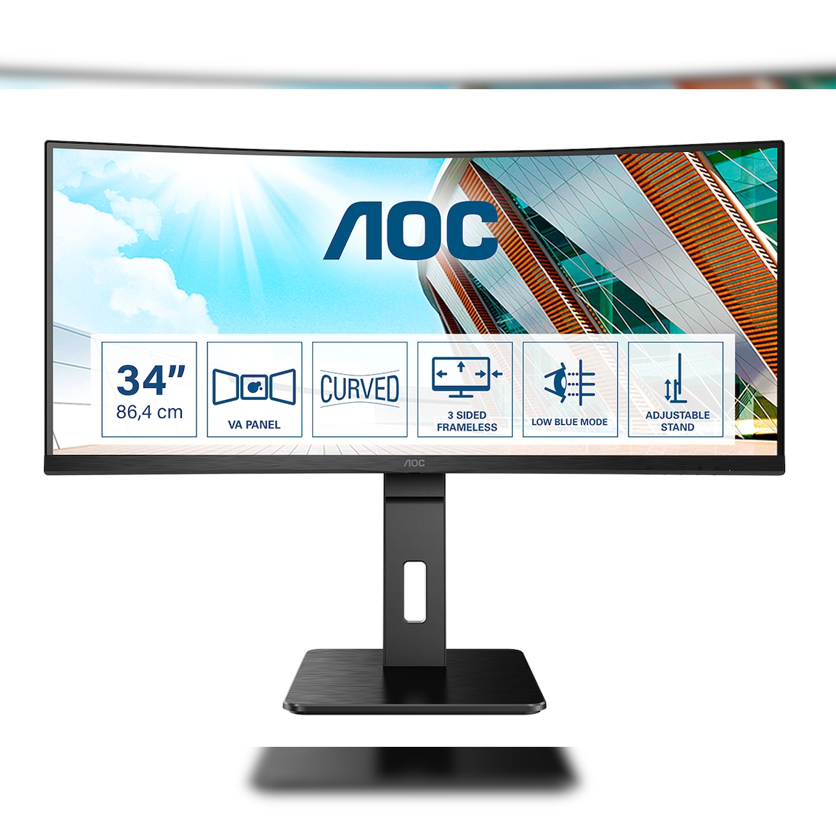 AOC P2 CU34P2A LED display 86,4 cm (34") 3440 x 1440 Pixel Quad HD Schwarz Image