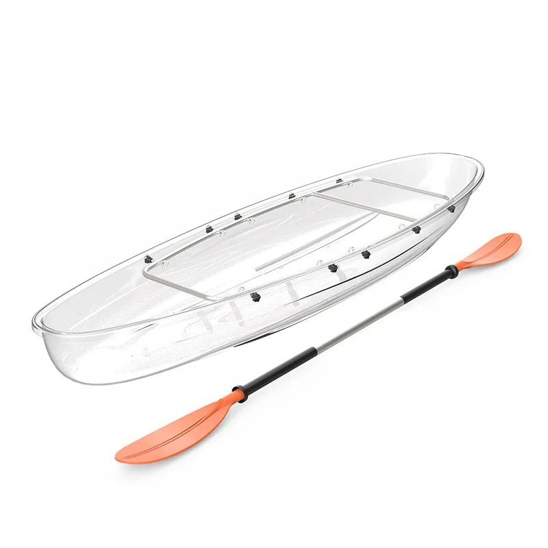 2024 Nuovo arrivo preferito trasparente Kayak PC all'ingrosso Barche a remi in cristallo Design in vetro trasparente in vendita