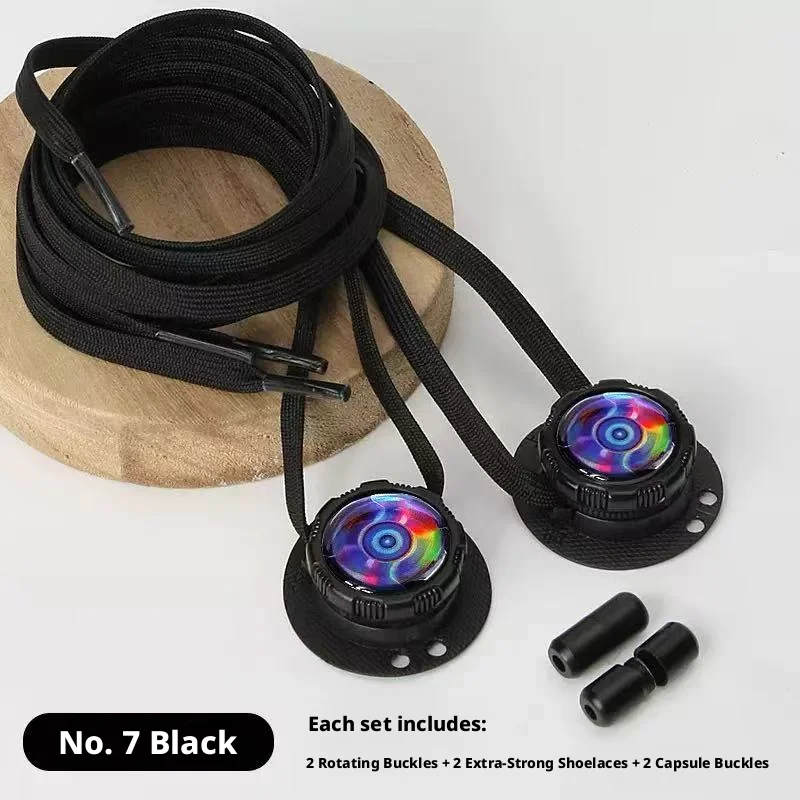 1 Paar bunte Schnürsenkelschlösser ohne Schnürsenkel – drehbare Schnellverstellschnallen für 5-mm-Schnürsenkel, einfach zu befestigen. Image