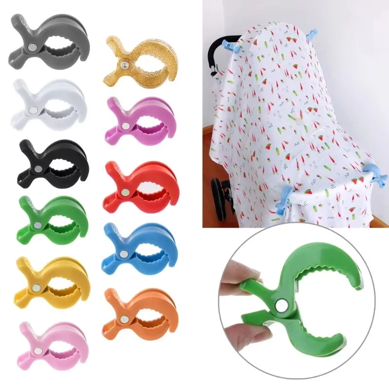 2/4PCS Baby Kinderwagen Clamp Alligator Clip Kinderwagen Peg Tragbare Kinderwagen Haken Baby Auto Sitz Clips Kleinkind Baby kinderwagen Zubehör Image