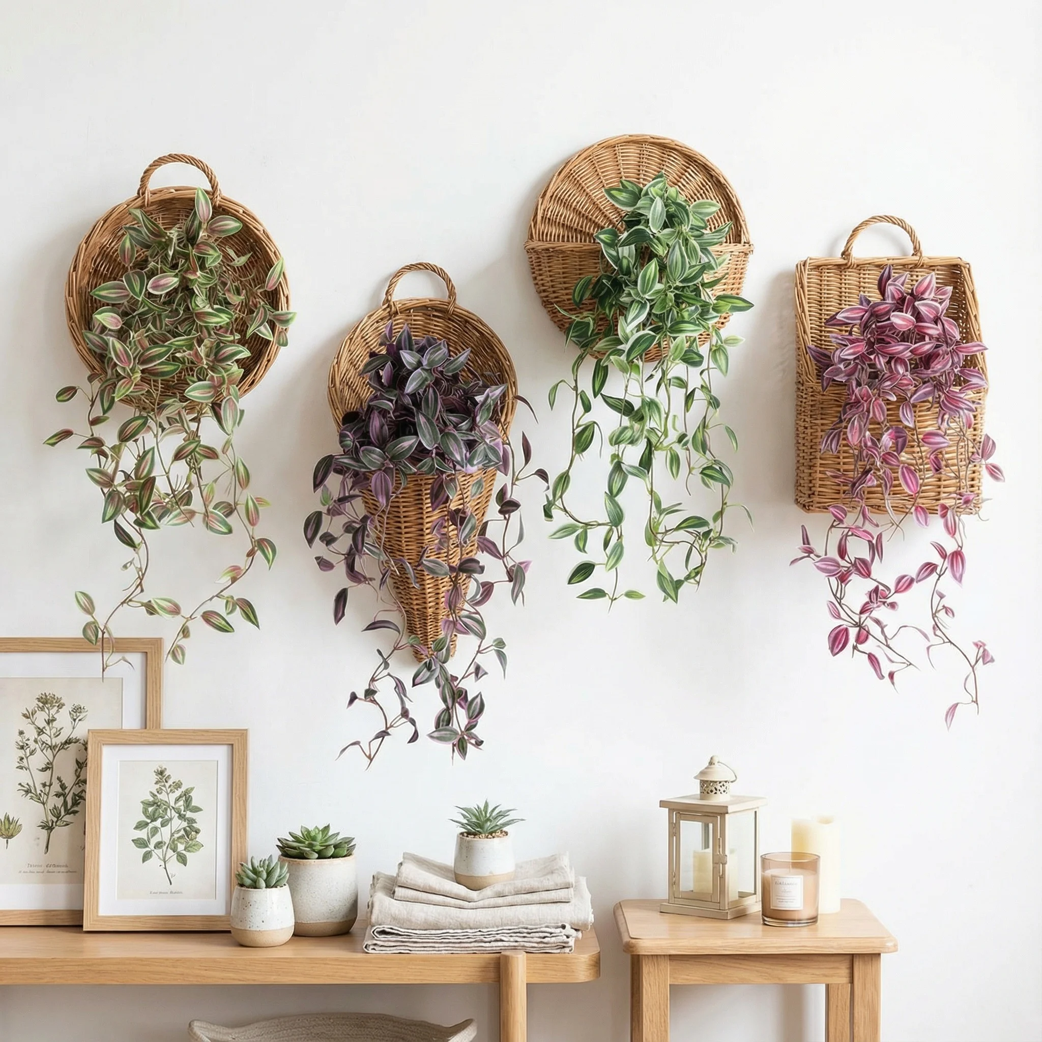 Künstliche Farnranken-Wanddekoration, Botanische Heimdekoration mit Lebensechtem Grün für Innenraum-Pflanzenwände & Blumenarrangements Image