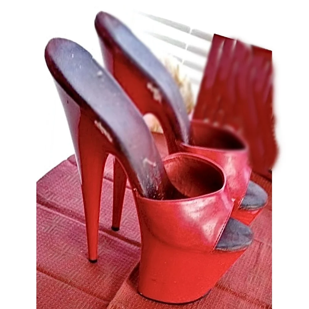 Rot Slip Auf Hohl Plattform Sandalen Thin High Heel Sexy Mode Kühlen Sommer Casual Große Größe Frau Schuhe Zapatillas Mujer