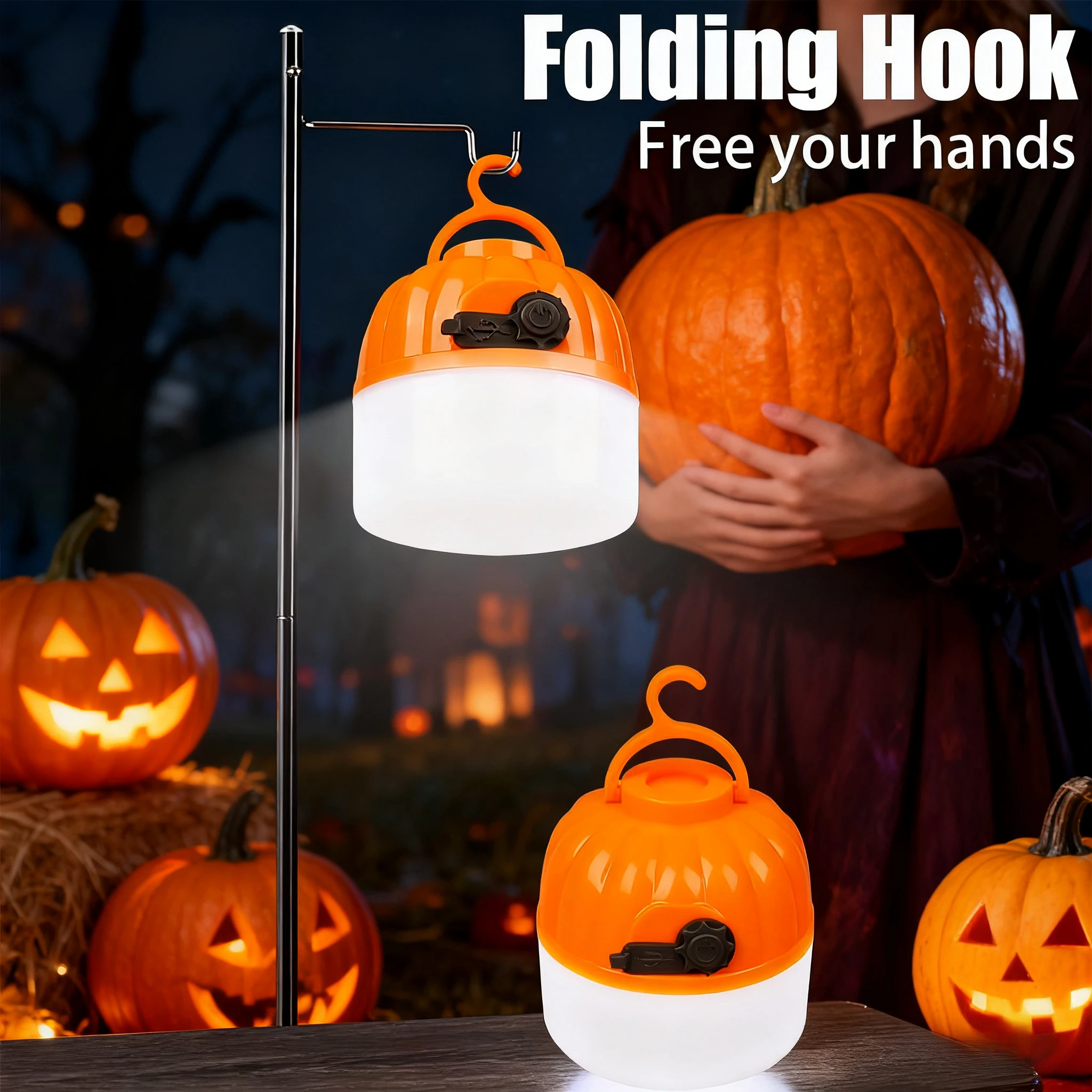 Mini Halloween LED Kürbis Laterne USB wiederaufladbare tragbare Laterne 4 Modi Camping Zelt Licht Home Festival Dekoration Licht