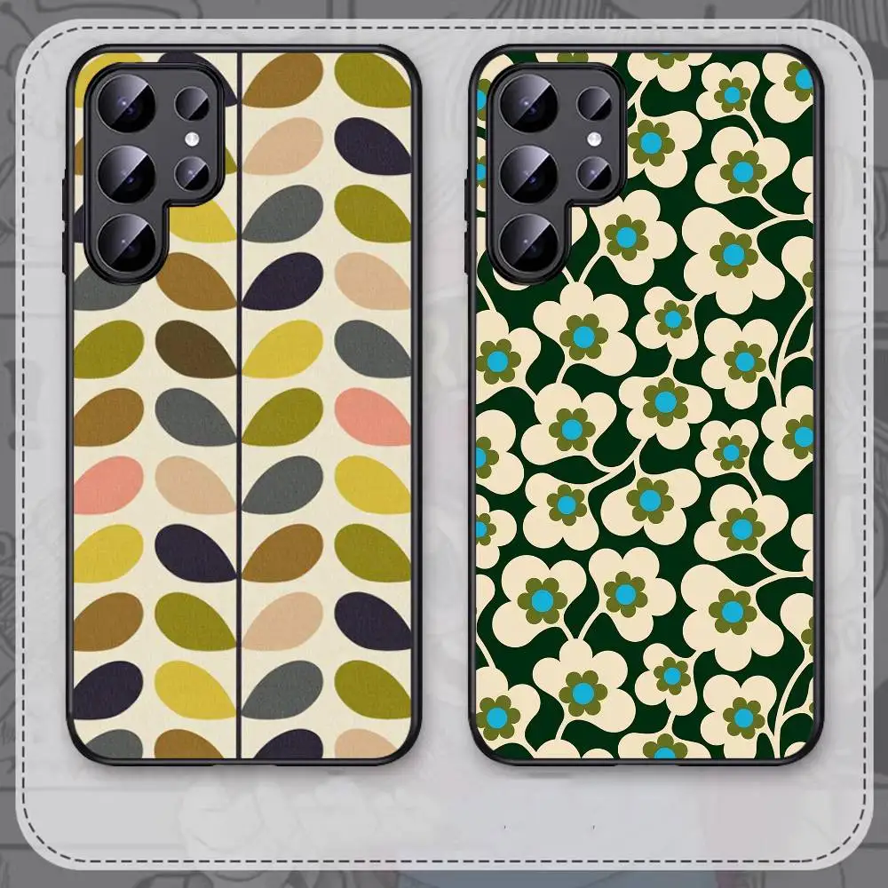 Multi Stem Orla K-Kiely Folio Handyhülle für Samsung S 24 fe 25 Ultra plus 20 lite 21 30 22 23 24 22 Ultra 5G Fundas Image