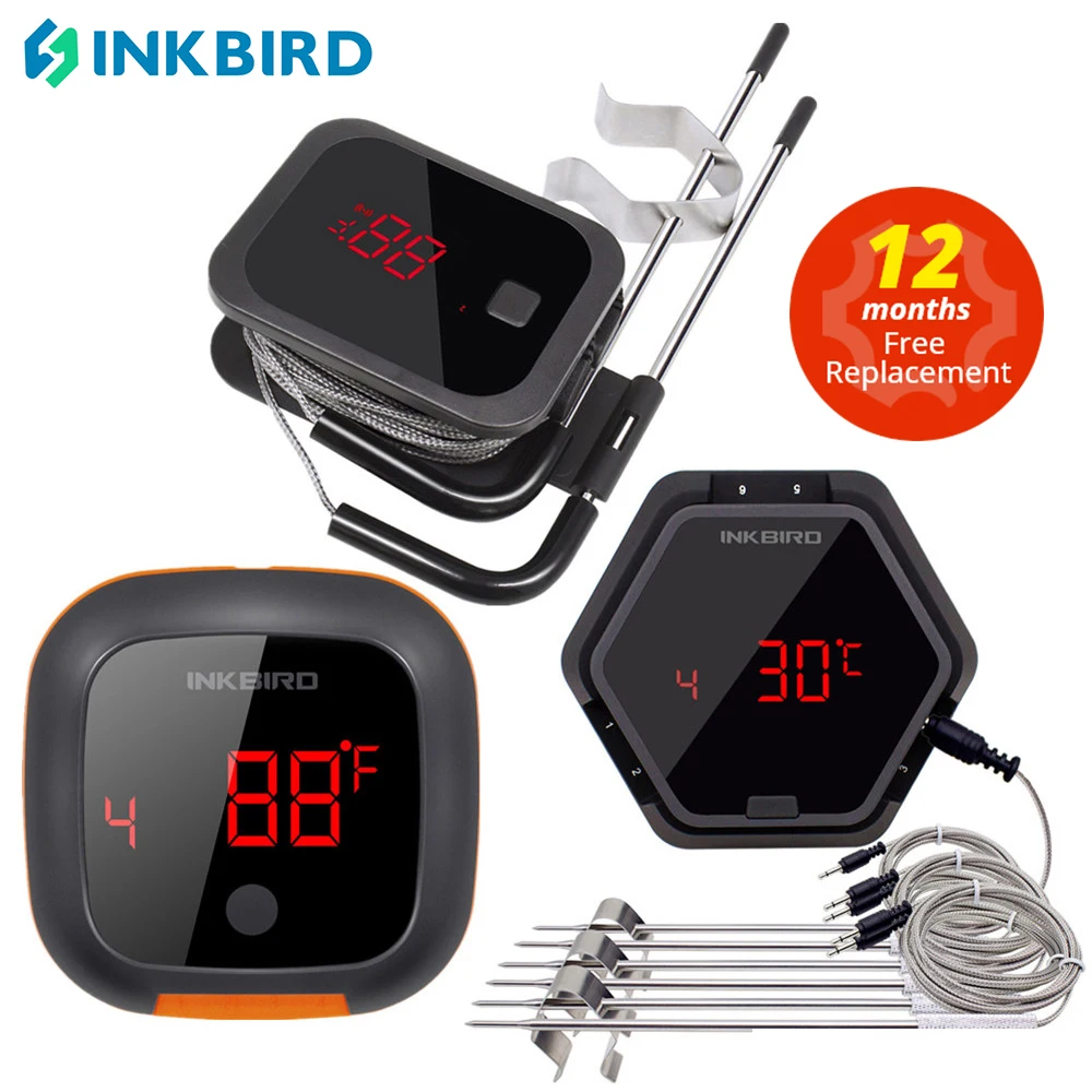 IBT 2X 4XS 6XS 3 Arten Lebensmittel Kochen Haushalt Drahtlosen BBQ Thermometer IBT-2X Sonden & Timer Für Ofen Fleisch Grill freies App Control Image