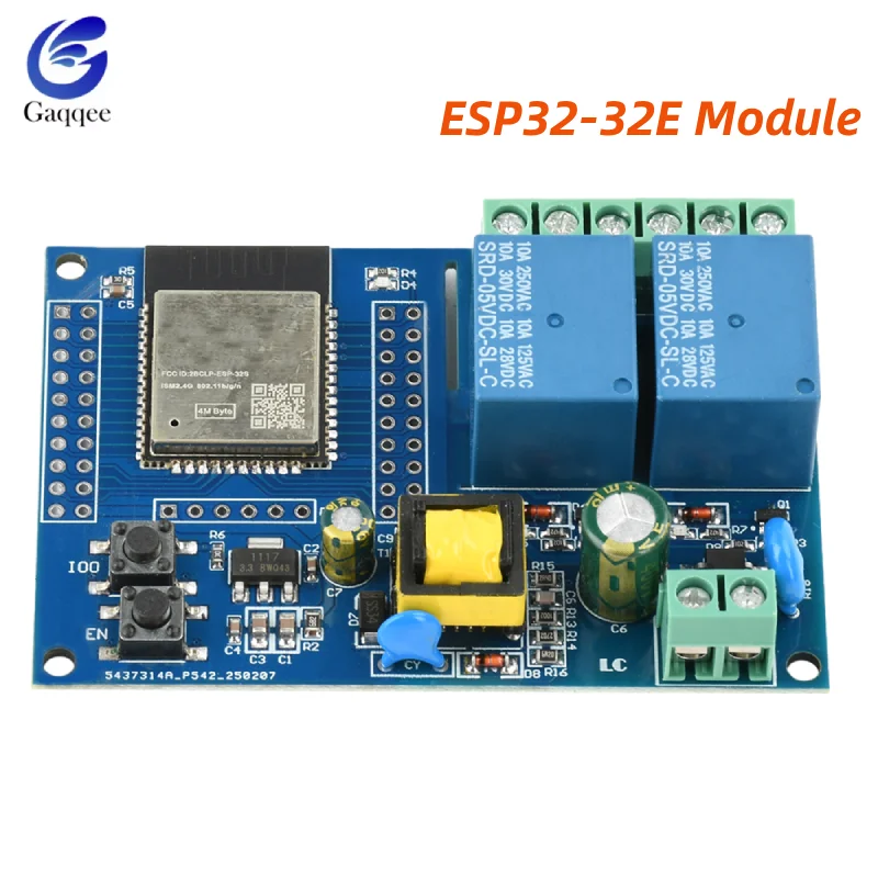 ESP32 WIFI BT Dual Relais Modul ESP32-32E Sekundäre Entwicklung Bord AC-DC Schaltnetzteil Modul AC 90-250V Image