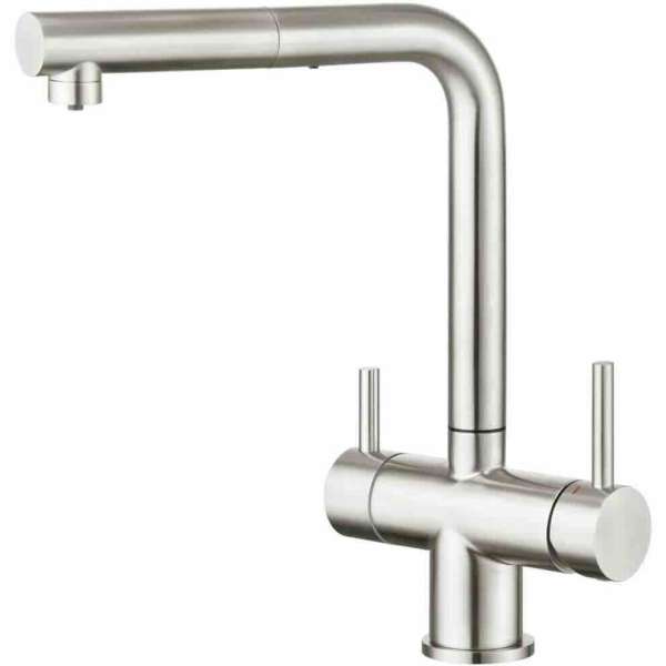 Wasserhahn 3in1 | Hydroselect mit ausziehbarer Brause (Edelstahl) Image