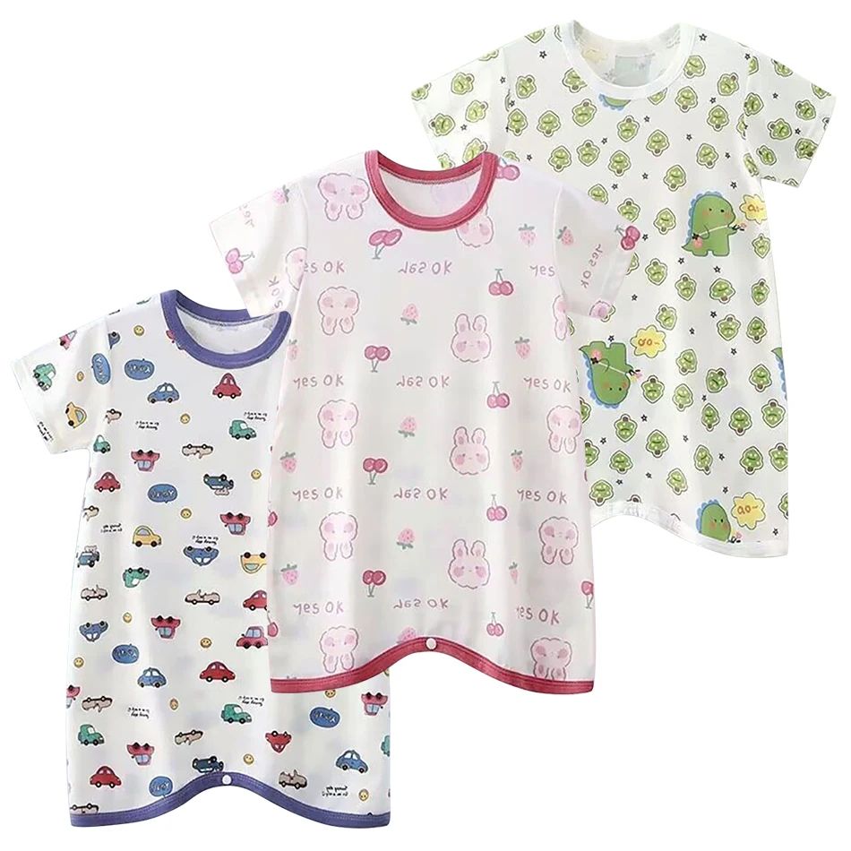 Baby Summer Ice Silk Sleep Suit With Anti Kick Design ed014604 100 (3 4 Years)