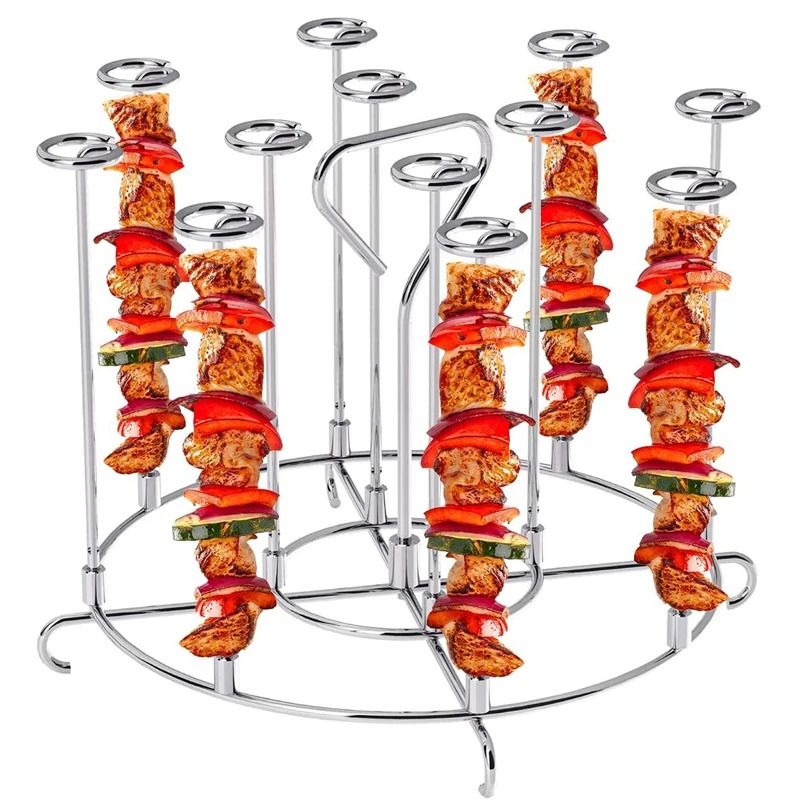12 Piece Stainless Steel BBQ Skewers Set Air Fryer Kebab Skewers 12 Piece Stainless Steel BBQ Skewers Set Air Fryer Kebab Skewers