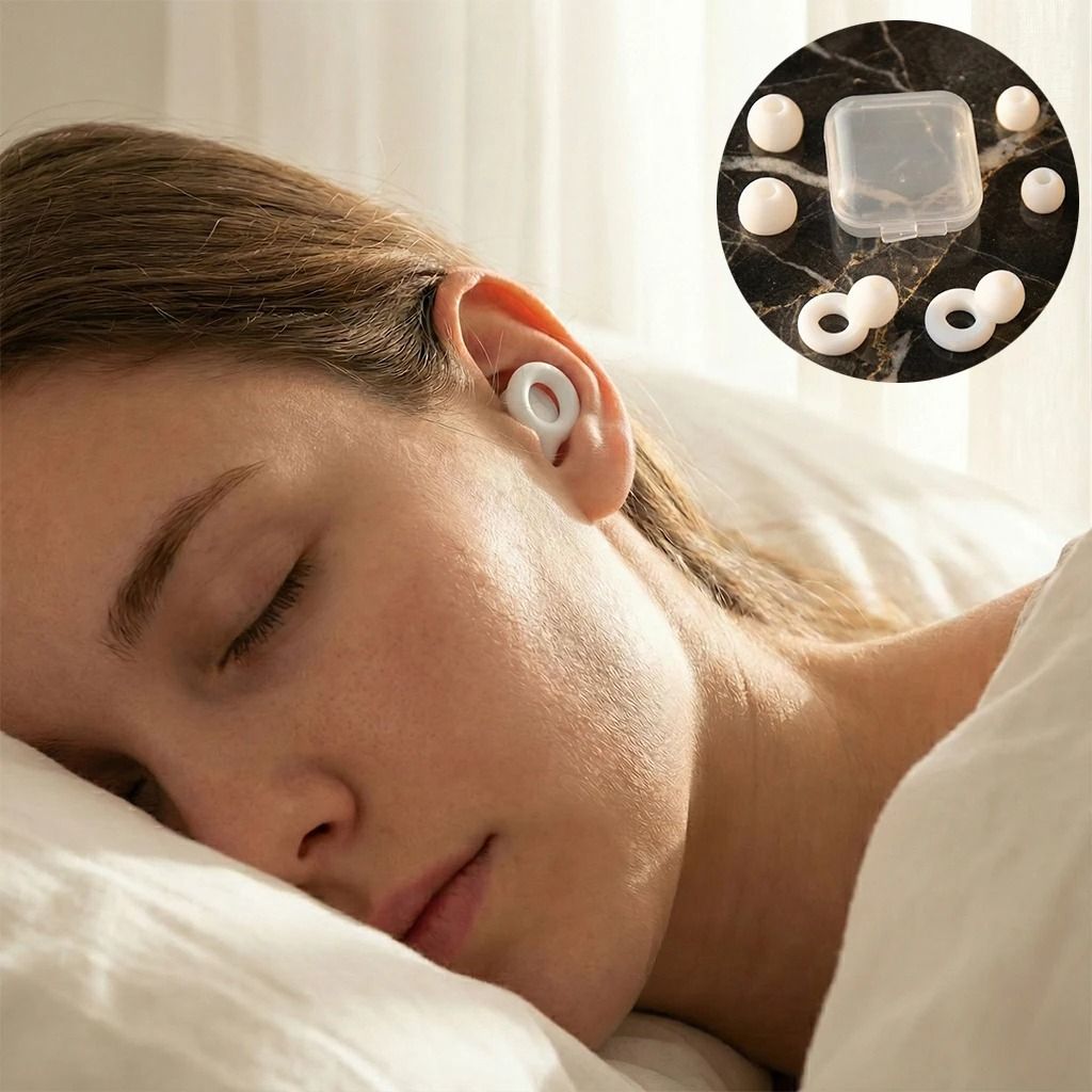 Acoustic Isolation Sleep System Premium Soundproof Silicone Earplugs For Rest & Aquatics white