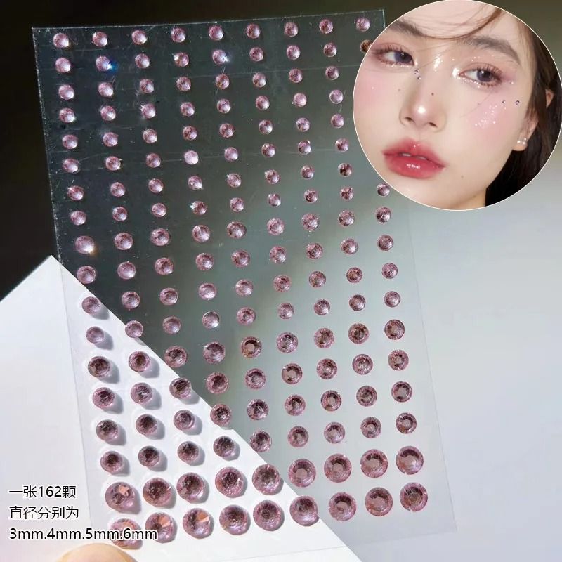GlamShine Rhinestone Face Stickers Self Adhesive Face Gem Stickers Festival Makeup Jewels 17