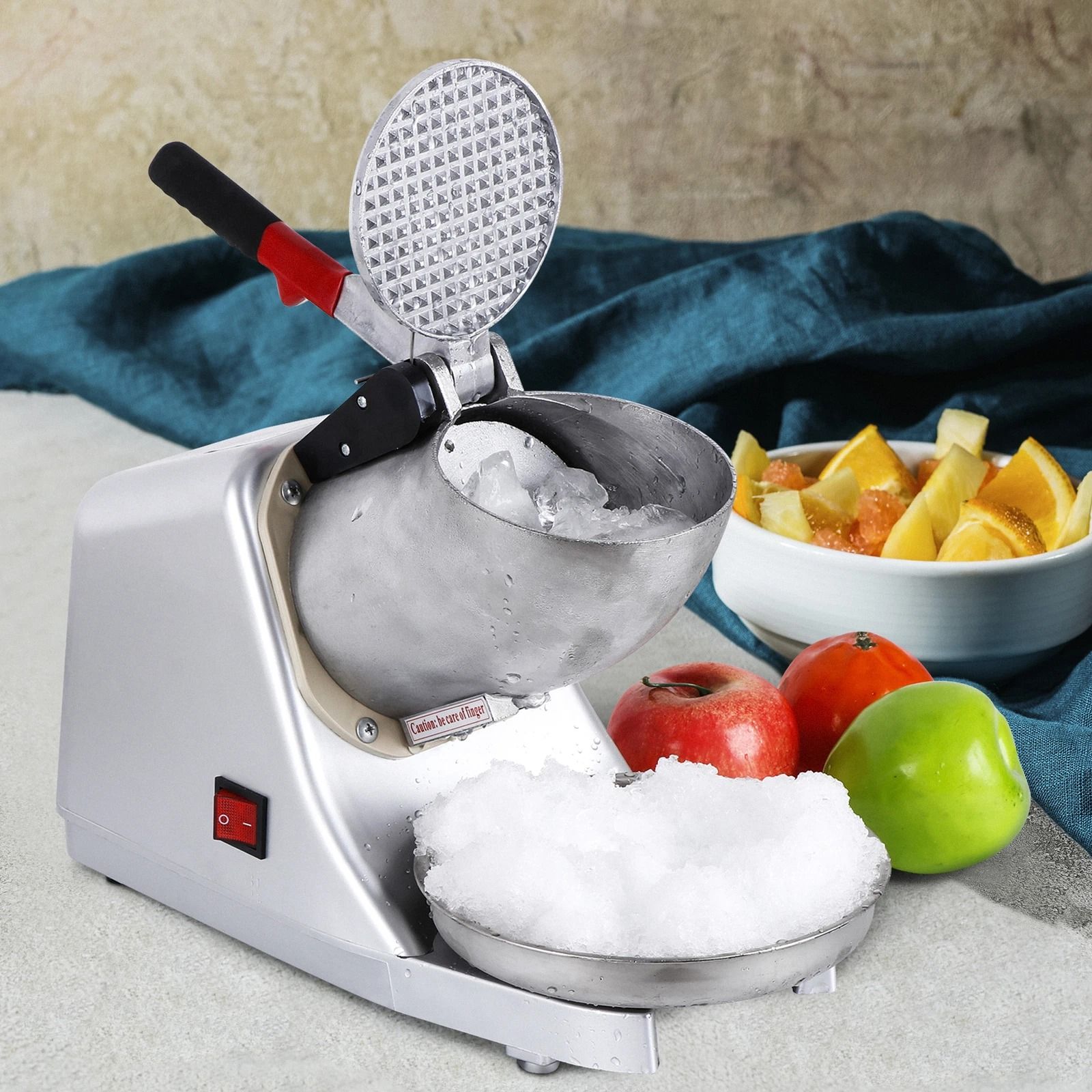 Electric Snow Cone Maker Ice Shaver Machine High Speed Ice Crusher In Silver Electric Snow Cone Maker Ice Shaver Machine High Speed Ice Crusher In Silver