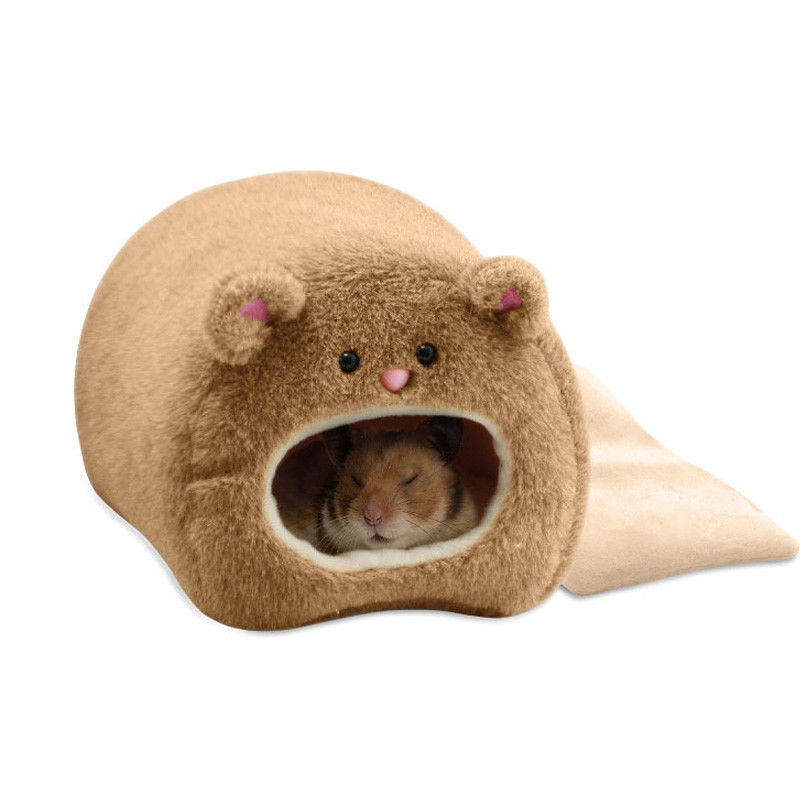 Soft Warm Hamster Bed Cozy Winter Hammock Nest For Small Pets Rat, Squirrel, Pig, Mice brown