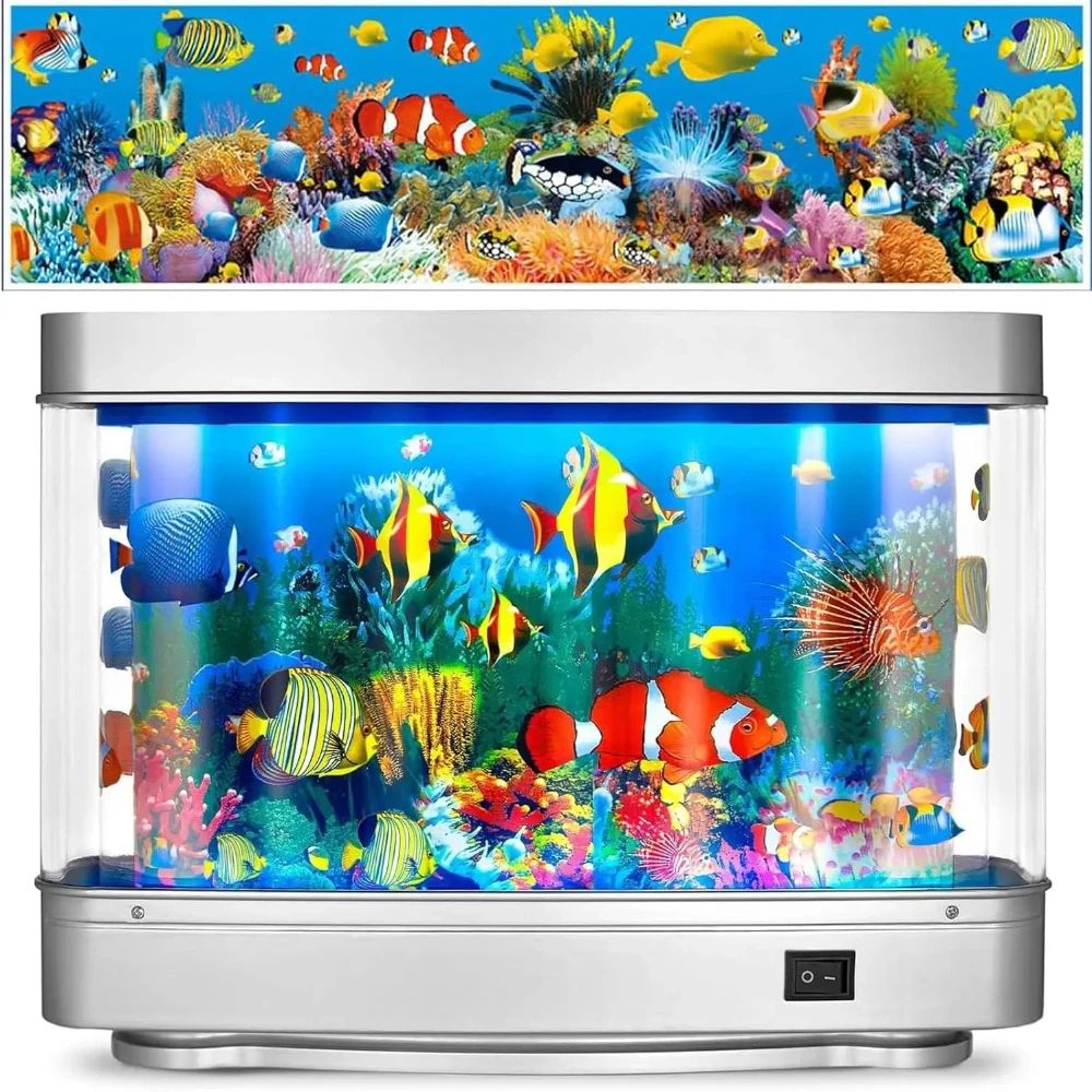 Ocean Motion Aquarium Lamp Virtual Fish Tank LED Night Light Decor Ocean Motion Aquarium Lamp Virtual Fish Tank LED Night Light Decor