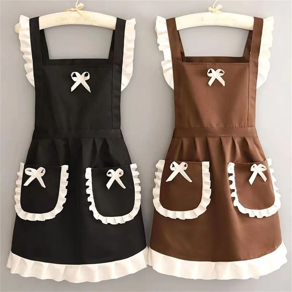 Japanese Maid Style Household & Workwear Apron black