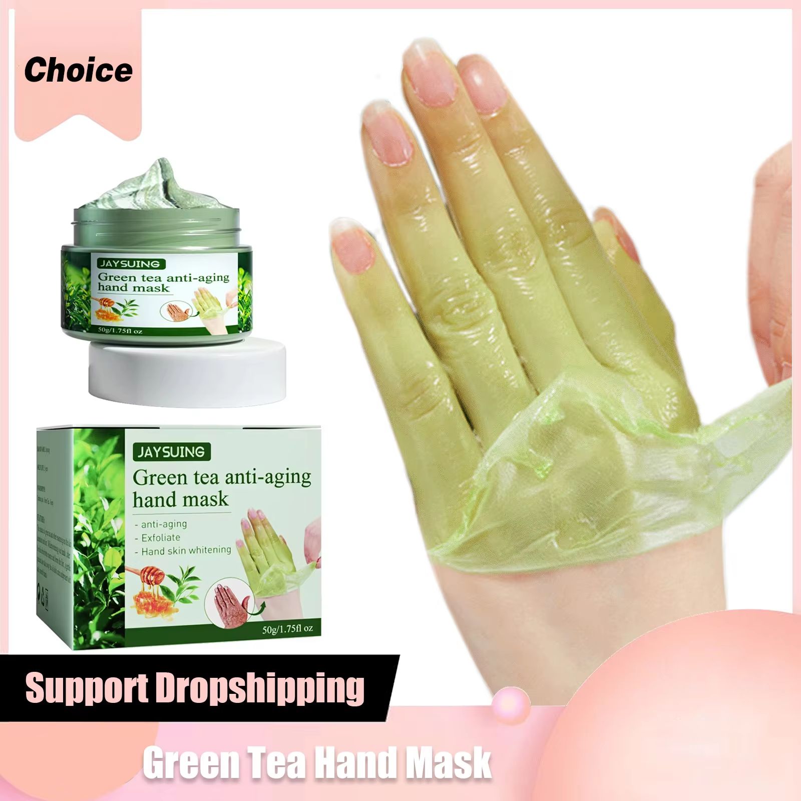 Green Tea Hand Mask For Deep Moisture, Smoother Texture, And Softer Looking Hands 1.76oz 1pc