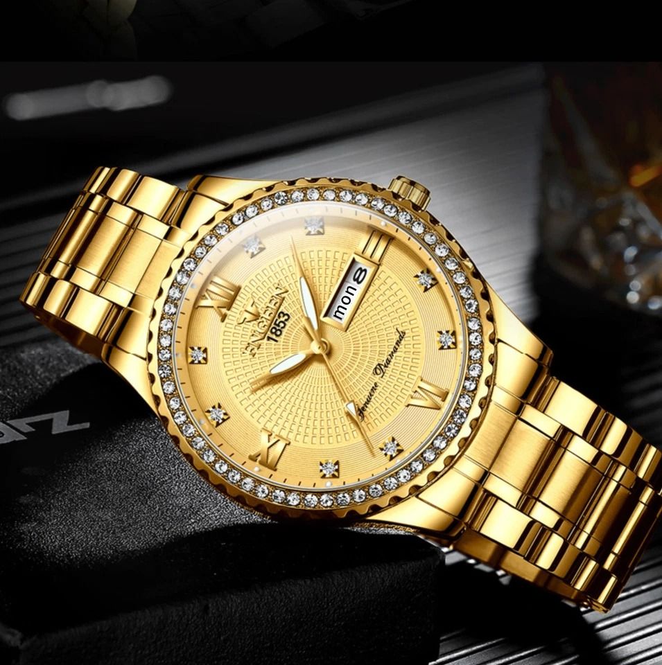 Luxury Gold Men's Watch Waterproof Stainless Steel Analog Watch Classic Business Dress Timepiece Luxury Gold Men's Watch Waterproof Stainless Steel Analog Watch Classic Business Dress Timepiece