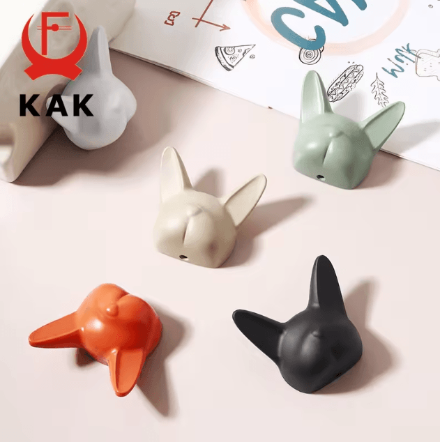 Bulldog Style Wall Coat Hook Zinc Alloy Decorative Hat And Bag Hanger orange Red