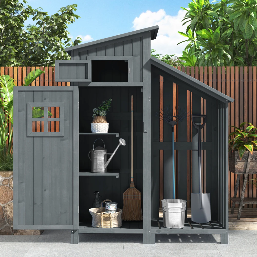 Armoire de jardin, meuble pour appareils, cabane en bois, 1 pièce, maison de jardin, durable et imperméable, pour jardin, terrasse et balcon