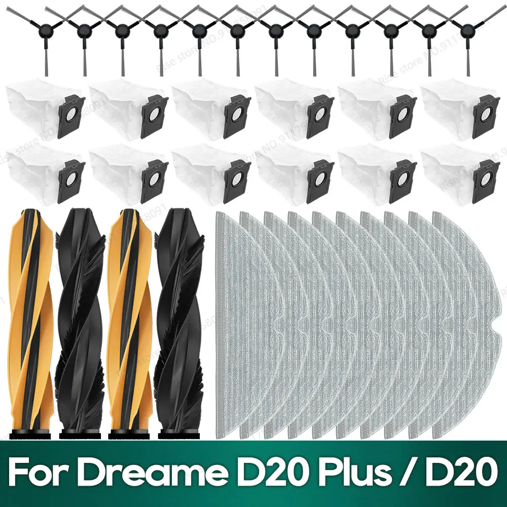 Kompatibel für Dreame D20 Plus / Dreame D20 Zubehör Hauptbürste Staubbeutel Mopptuch Ersatzteilset Image