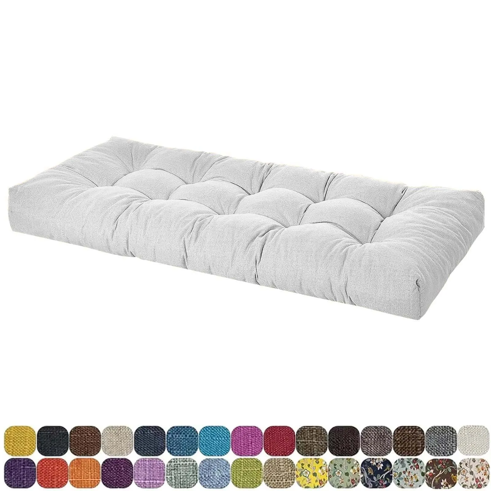 Leinenmaterial, Fensterbank-Kissen, individuell, 6 cm dick, Bankkissen, lange Stuhlsitze, Terrassenpolster, Erkerfenstermatten für Garten und Zuhause