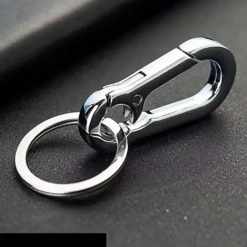 2 Stück Edelstahl Anti-Verlust-Schlüsselanhänger mit Rückenclip, Tragbarer Langlebiger Stilvoller Schlüsselring, Perfektes Auto-Geschenk für Männer Image