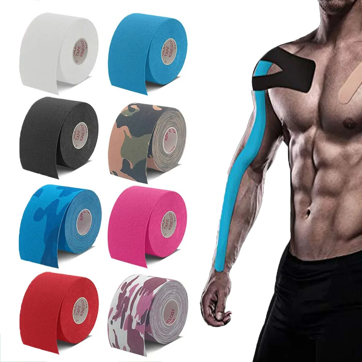 1 stücke 2,5/3,8/10 cm Athletisch Hansaplast Sport Recovery Umreifung Gym Wasserdichte Tennis Muskel Schmerzen Relief Verband sport Aufkleber Image