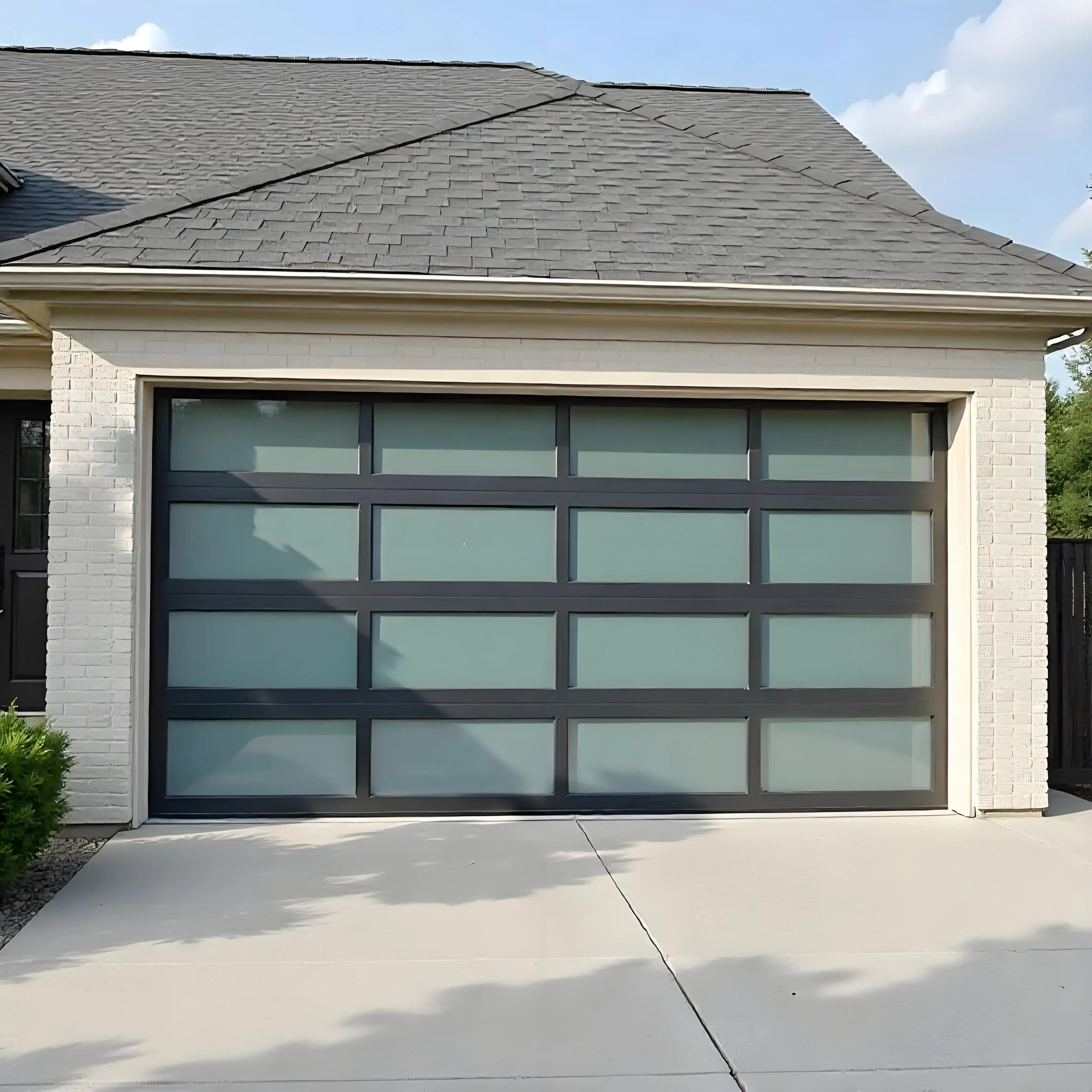 Garagentor mit Elektromotor Eingangstür Vordere Faltbare Schiebetüren Aluminiumprofil Doppelverglasung Wohndekor Maßanfertigung