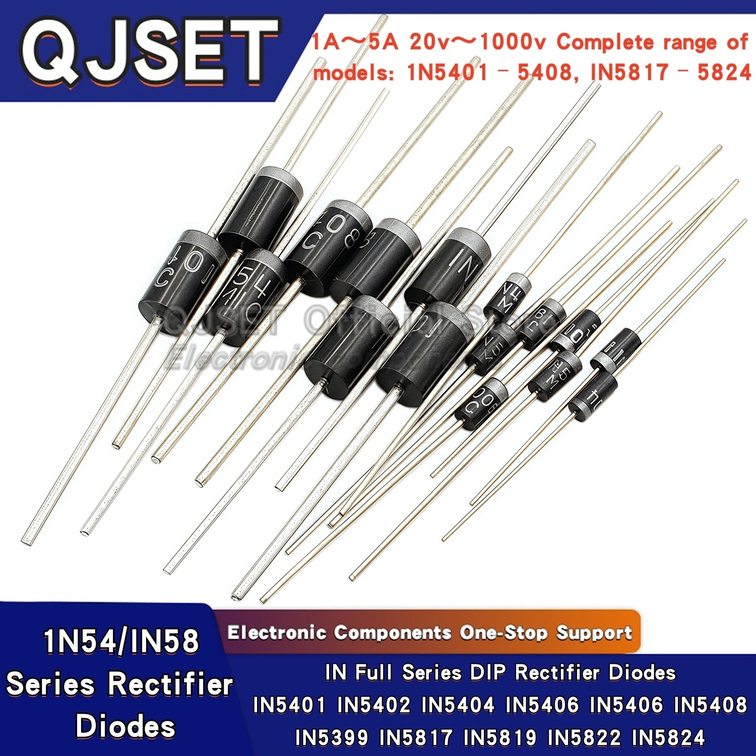 20 Stück DIP-Schottky-Gleichrichterdioden 1N5408 IN5408 IN 1N 5401 5402 5404 5406 5399 5822 5817 5819 5824 Dioden 1A 5A 3A 1000V 200V Image
