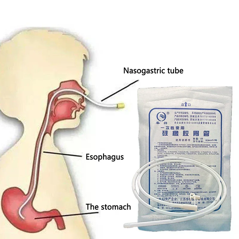 Einweg-Silikon-Gastrorresistenter Schlauch Nasenernährungsschlauch für medizinische und häusliche Anwendung - Flüssignahrungsernährungsschlauch durch die Nase Image