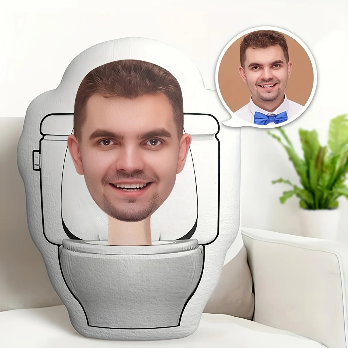 Maßgeschneiderte Toilettenkissen mit Bildern, personalisierte Fotos von lustigen Kissen, individuelle Gesichtskissen für Freunde und Mädchen Image