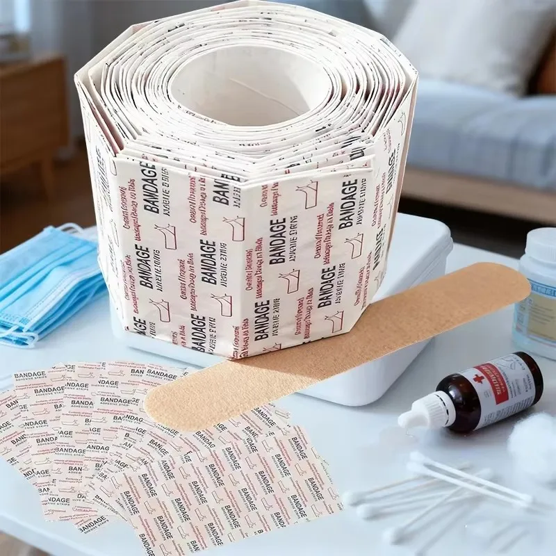 20/100/200 Stück Pflaster, wasserdichte, atmungsaktive Unterlage, Heftpflaster, blutstillendes Wundpflaster, Notfallverband, medizinische Gaze Image