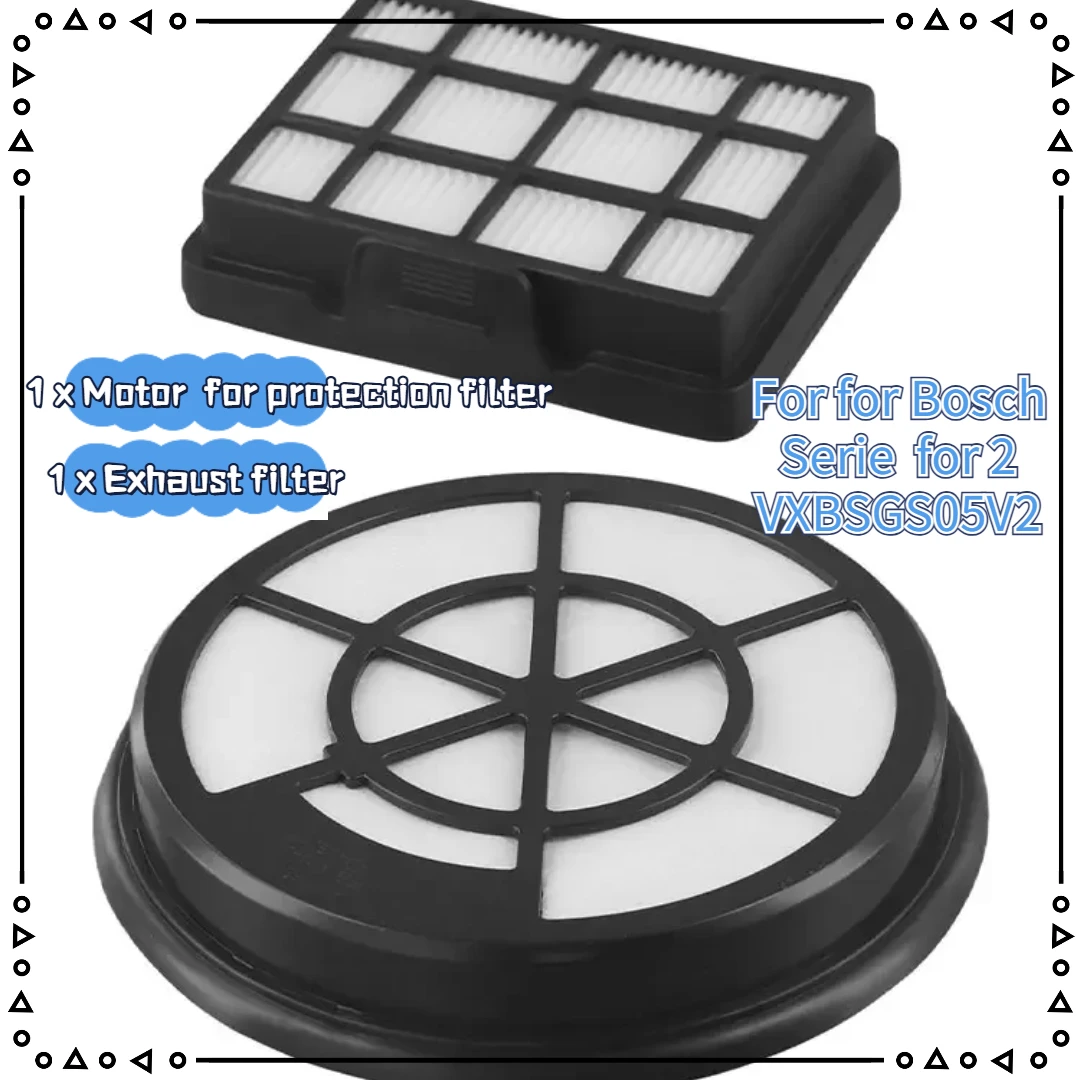 Ensemble de filtres adapté à la série 2 de Bosch, pour moteur Bosch VXBSGS05V2, pour la protection, le nettoyage des filtres, accessoires d