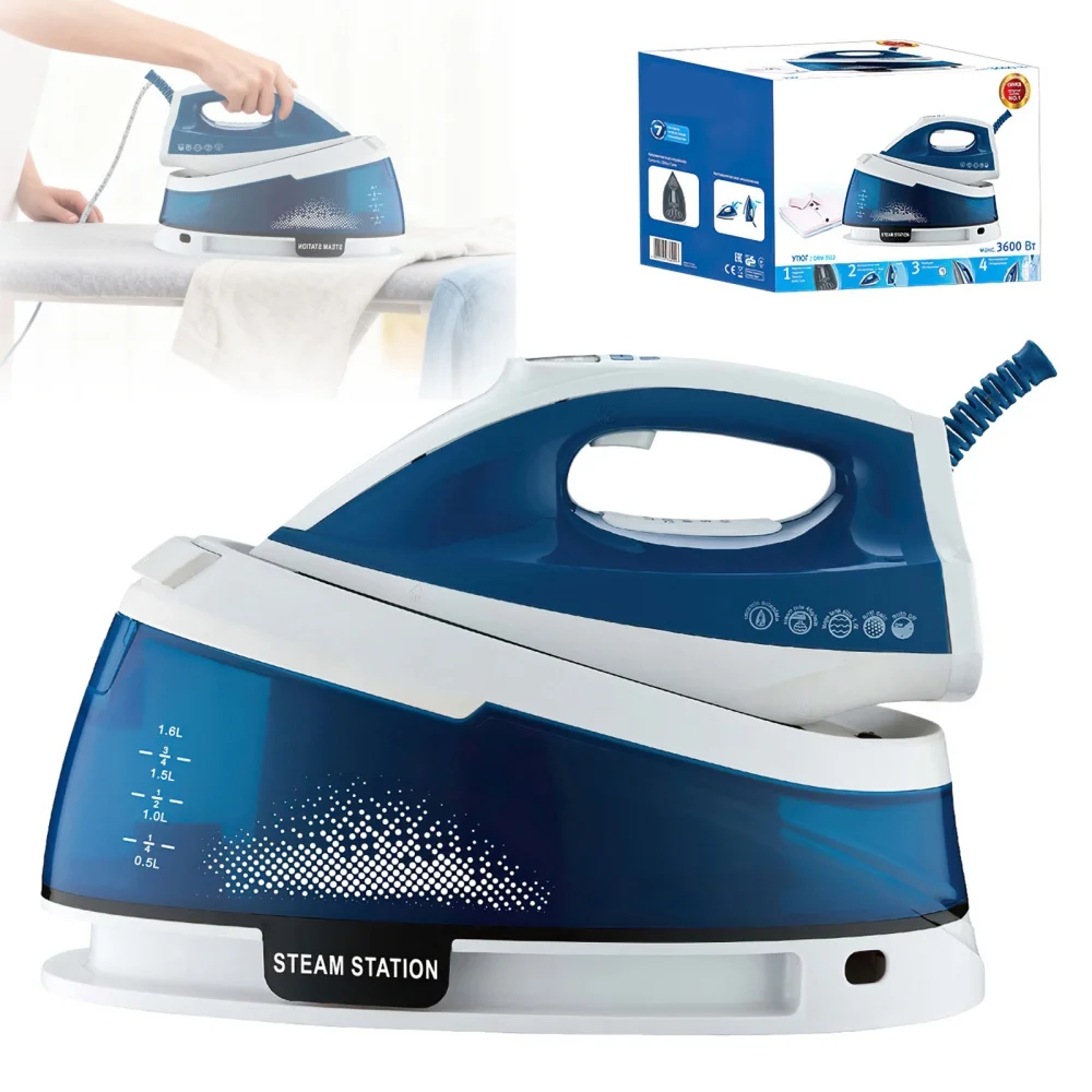 Fer à repasser électrique portable 3600W, mini-défroisseur vapeur pour vêtements, fer à vapeur avec semelle en céramique réglable pour le repassage