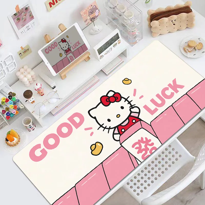 Neues Niedliches Hello Kitty Leder-Mauspad Übergroß für Jungen und Mädchen Hochwertiges Großes Büro-Computer-Tastatur-Tischpad Schreibunterlage Image