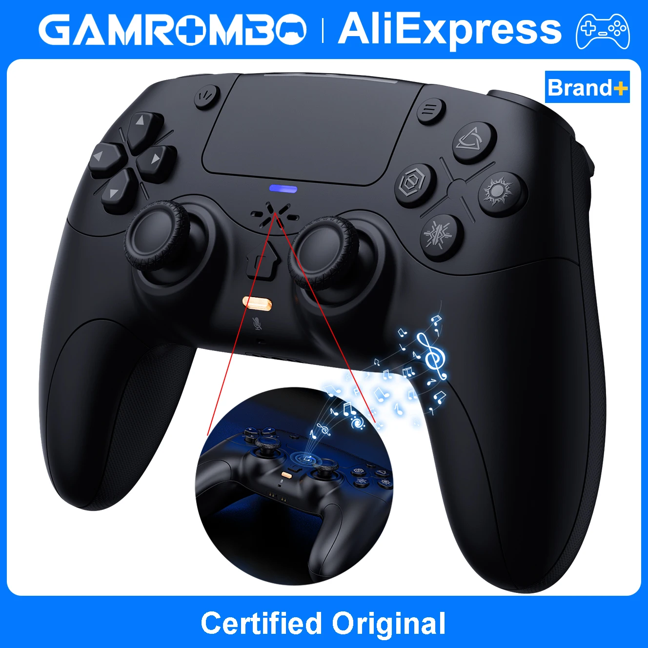 Für PlayStation5/PS5/PC/iOS/Steam Gamepad BT Kabelloser Controller Duale Vibration Marco/Turbo Trigger Stummschaltfunktion 3,5mm Audioanschluss Image