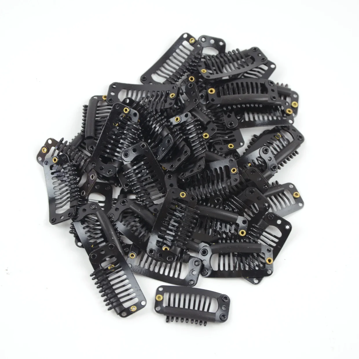 10–100 Stück Haarspangen, 32 mm, Haarverlängerungen, Schnappclip für Frauen, Metallperückenkamm, Clips für Haarverlängerungen Image