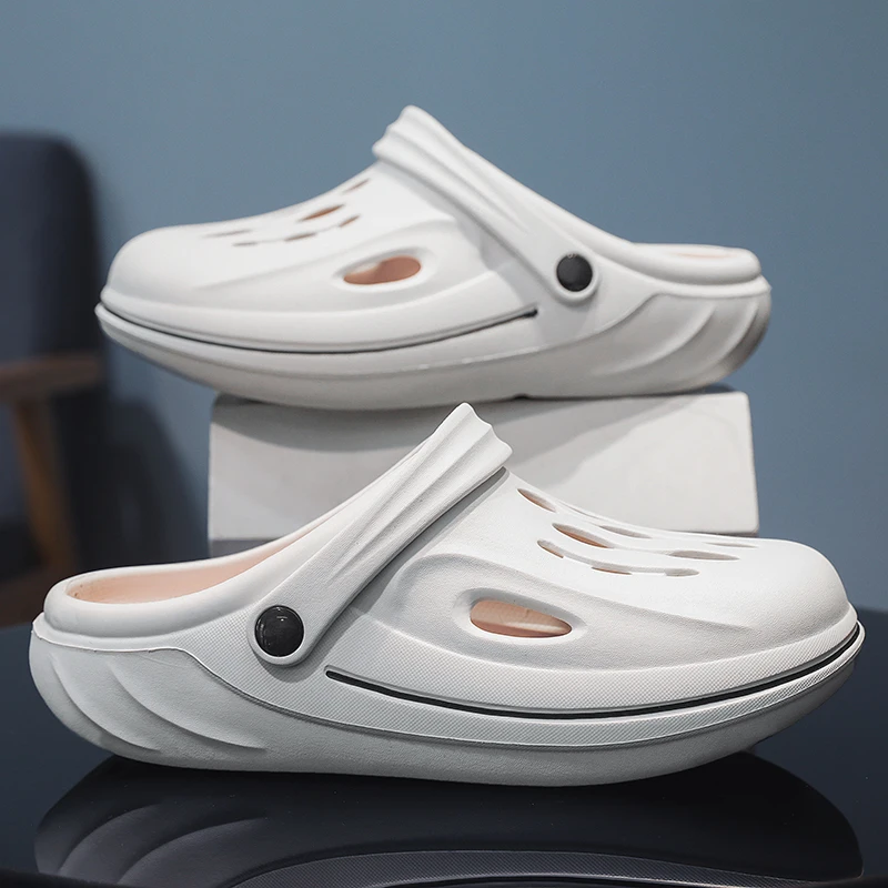 Sandali da Uomo per Esterni, Ciabatte da Spiaggia Traspiranti in EVA, Zoccoli Morbidi, Scarpe Casual Estive da Uomo, Scarpe da Giardino, Pantofole da Spiaggia Maschili