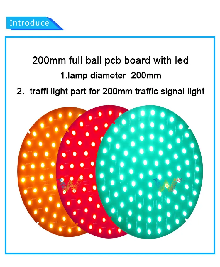 DC12V Rot-Gelb-Grüne Verkehrsampel-Leiterplatte 200mm Ersatz-Verkehrsampel für Signalsteuerungssysteme Image