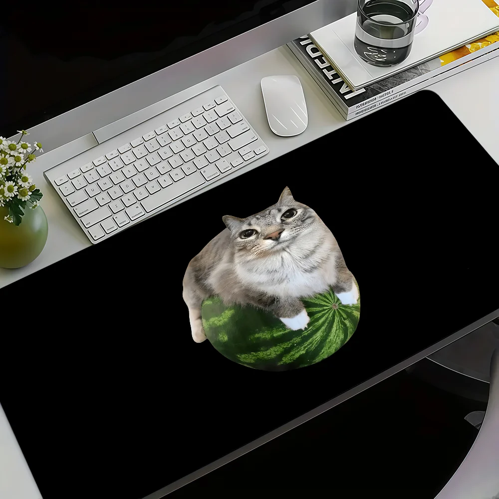 Silly Funny Cat M-Meme Z-Zazu Hallow Mauspad, rutschfest, verdickt, großes Mauspad zum Schreiben, mit Kanten, Gaming-Kissen, Büro, Studenten Image