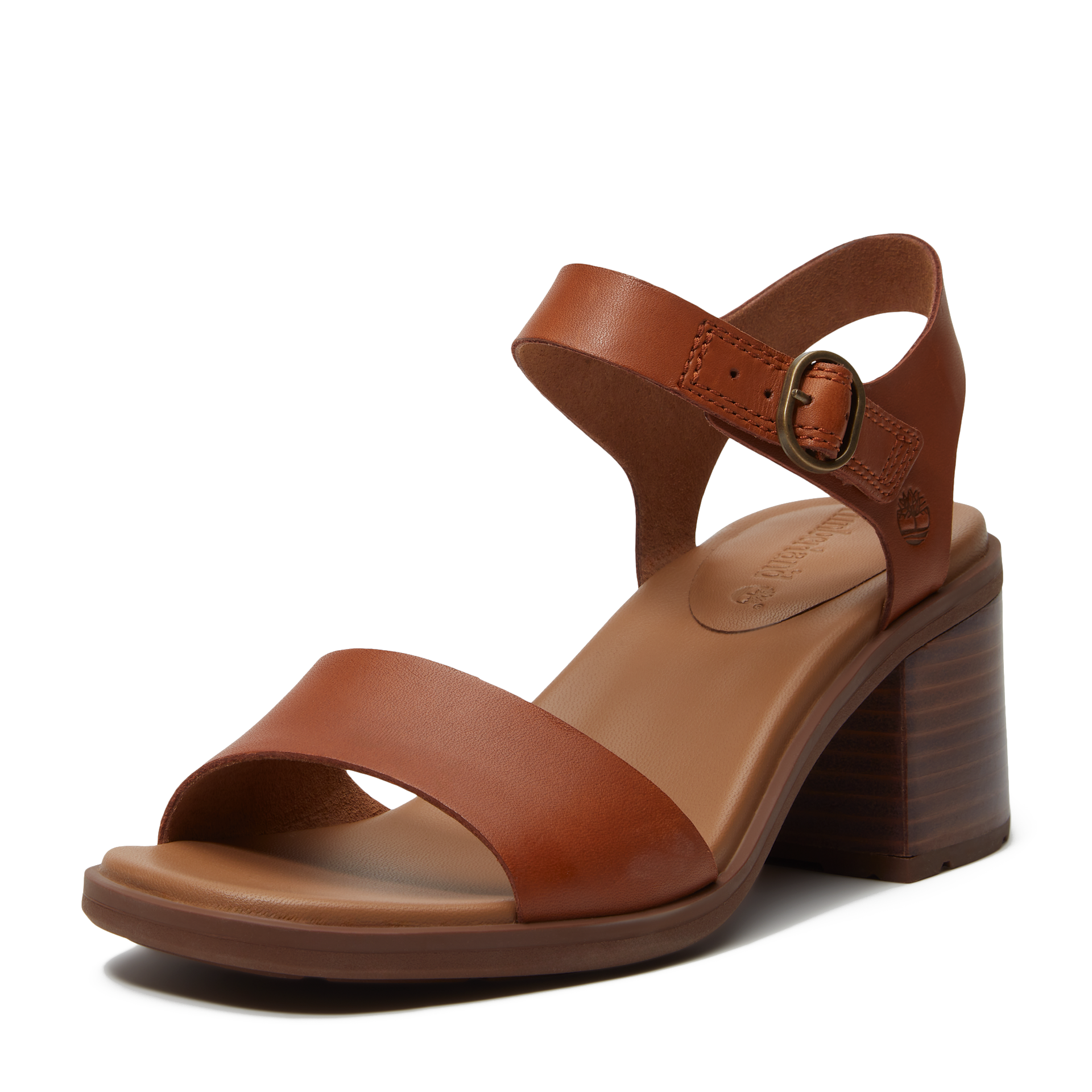Sandale TIMBERLAND "BELLEVAUX BACKSTRAP SANDAL", Damen, Gr. 38,5, md brn f grain, Leder, Schuhe Sandale, aus Timberland Premium Leder