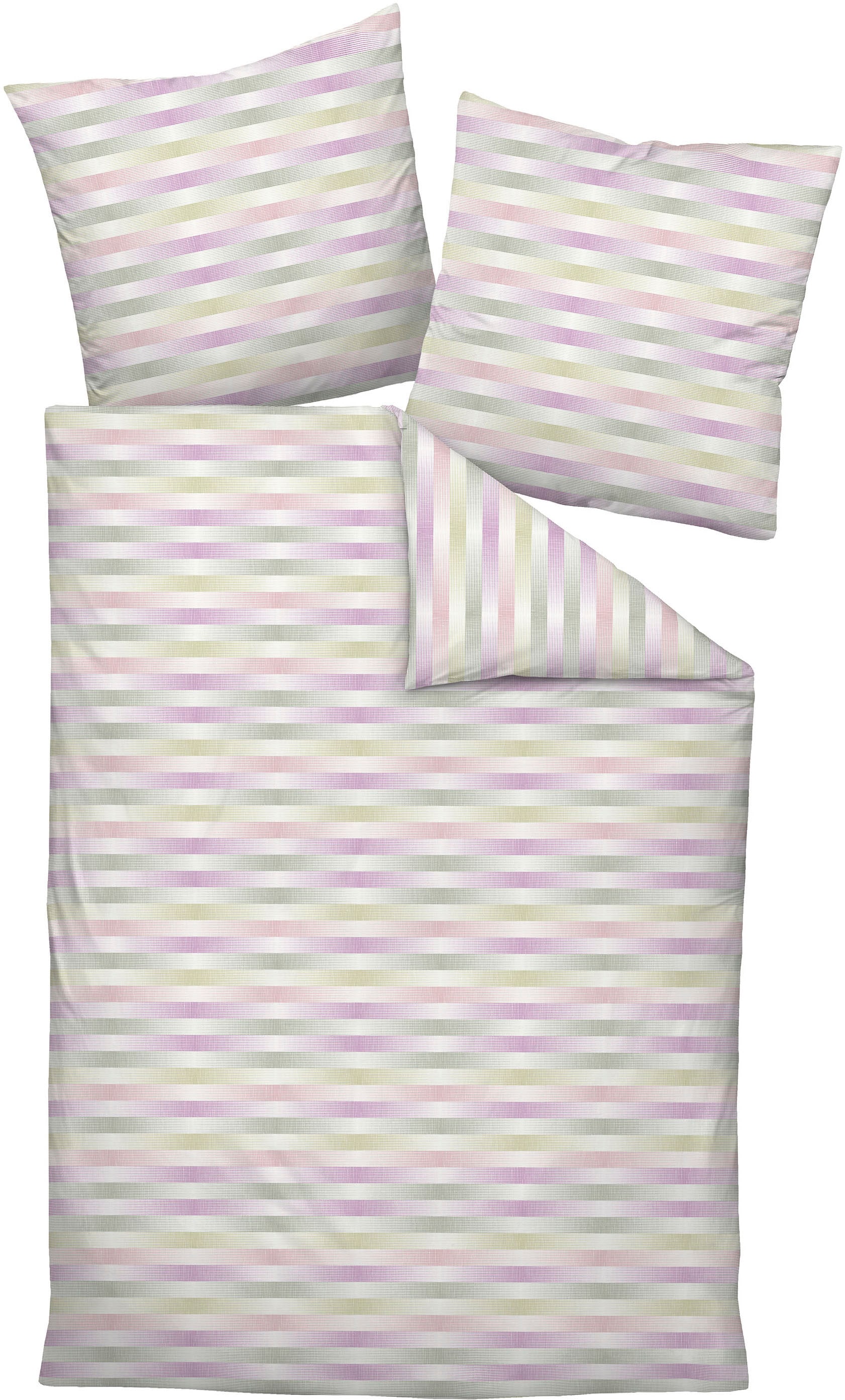 Bettwäsche JANINE "CARMEN S 55124 06 * 155X220,80x80", multicolor, B/L: 155cm x 200cm, 1 Stk., 1 Stk., Interlock-Jersey, B/L: 80cm x 80cm, Interlock-Jersey, Obermaterial: 100% Baumwolle, Bettwäsche, Bettwäsche, mit Reißverschluss