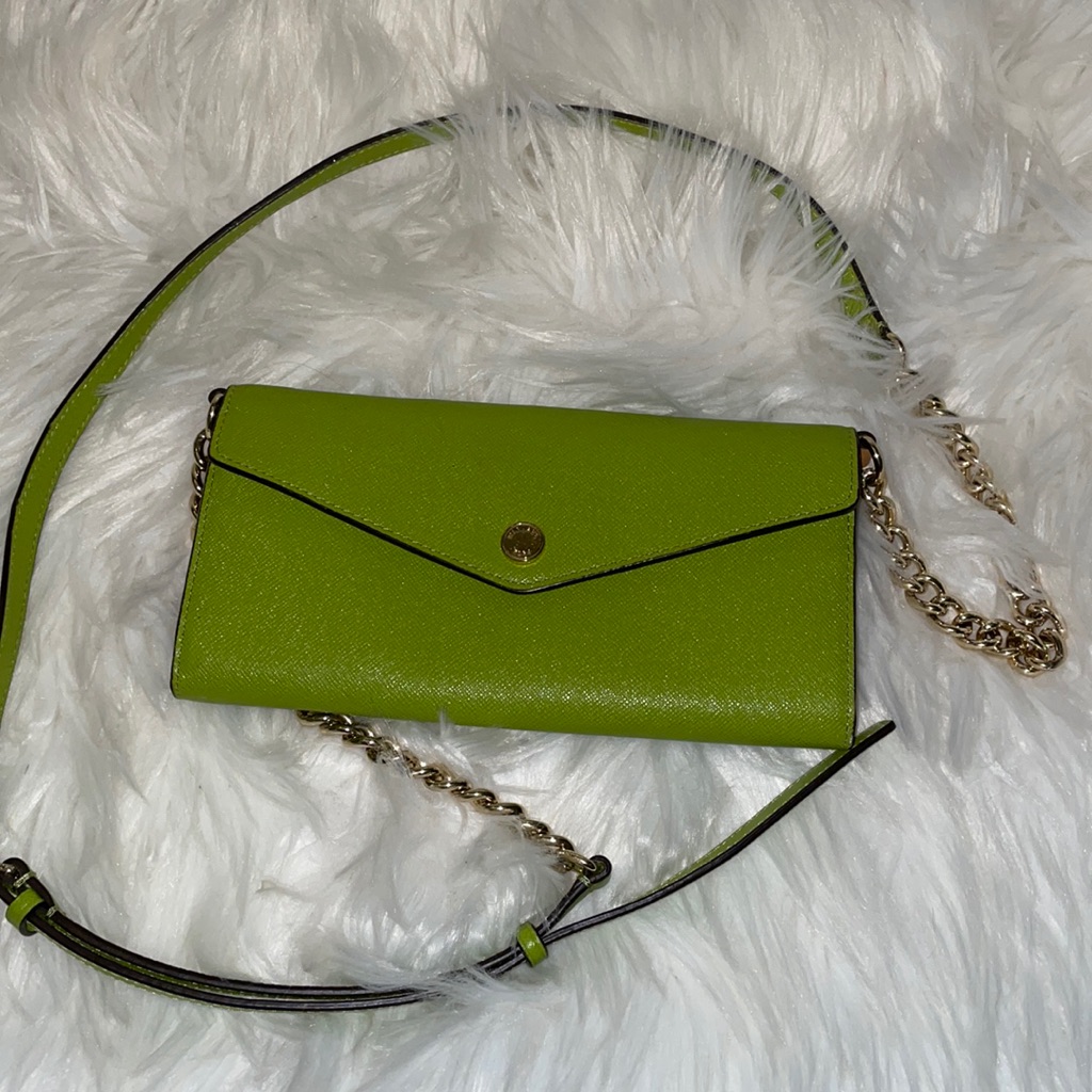 Michael Kors Bags | Like New Mk Envelope Crossbody | Color: Gold/Green | Size: Os