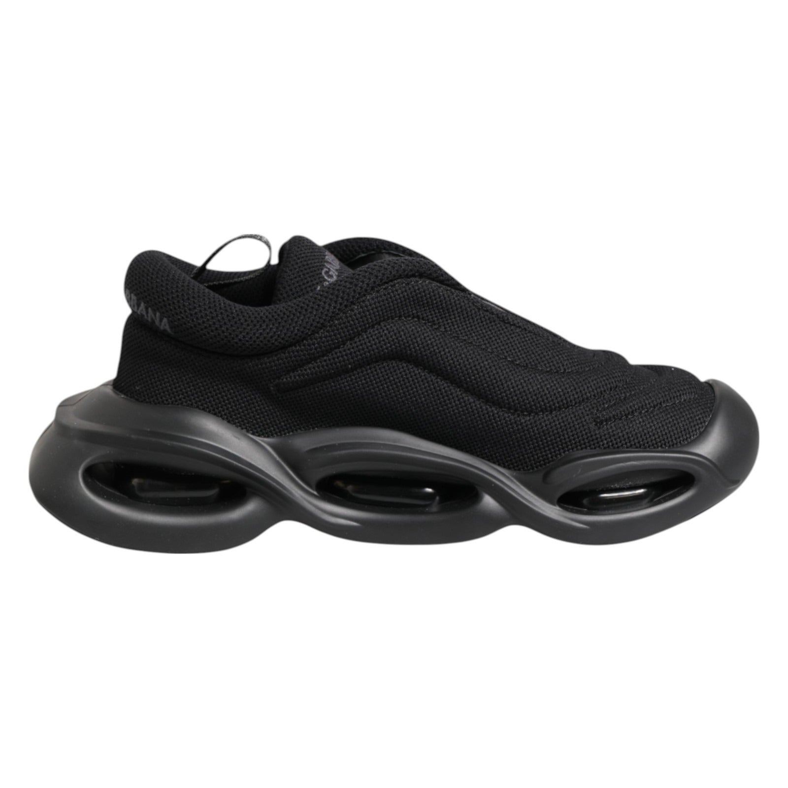 Dolce & Gabbana Schwarze Slip-On Low-Top Wellen Sneakers Schuhe