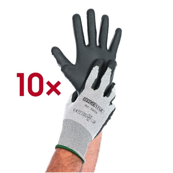 HYGO STAR Arbeitshandschuhe »Cut Safe Touch« Größe 9 10 Paar grau