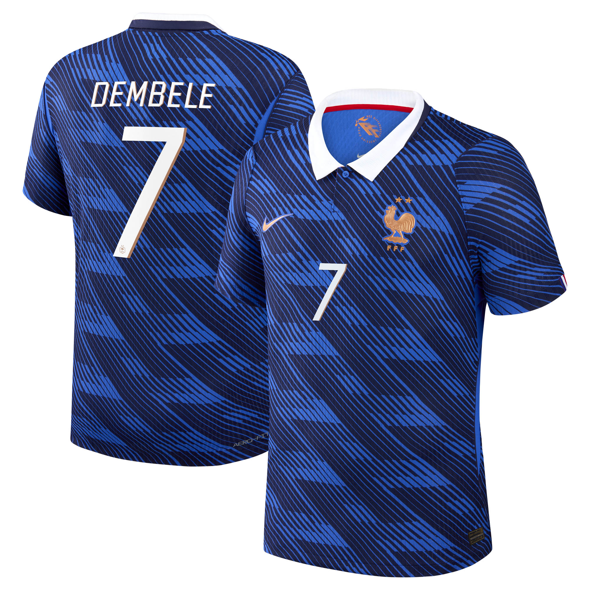 Maillot France Nike FFF Domicile Match Aero-Fit 26 avec flocage Dembele 7