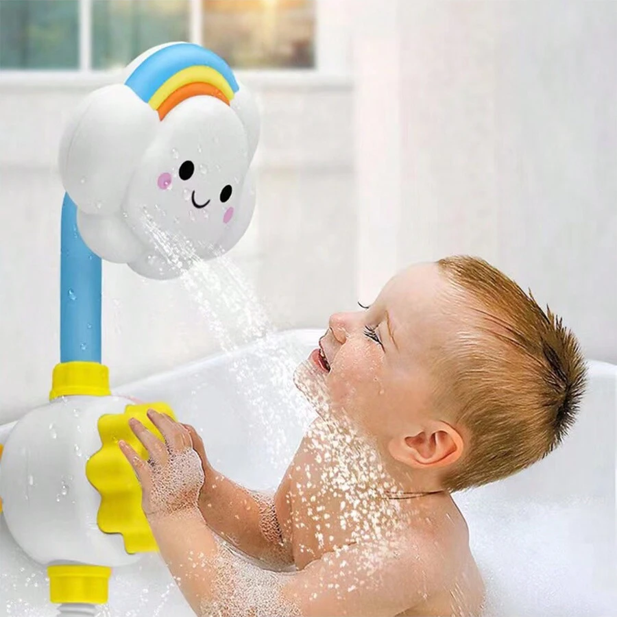 1 stücke kinder Bad Spray Sonnenblumen Dusche Presse Wasser Sommer Regenbogen Wolke Dusche Baby Badezimmer Wasser Spielzeug