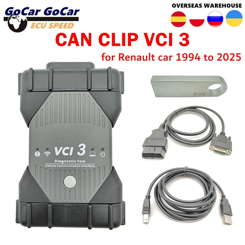 Neue V240 KÖNNEN CLIP VCI3 Wifi Für Renault OBD2 Diagnose Scanner Volle Funktionen Für Renault VCI 3 Auto Programmierung Werkzeug bis 2025 Image