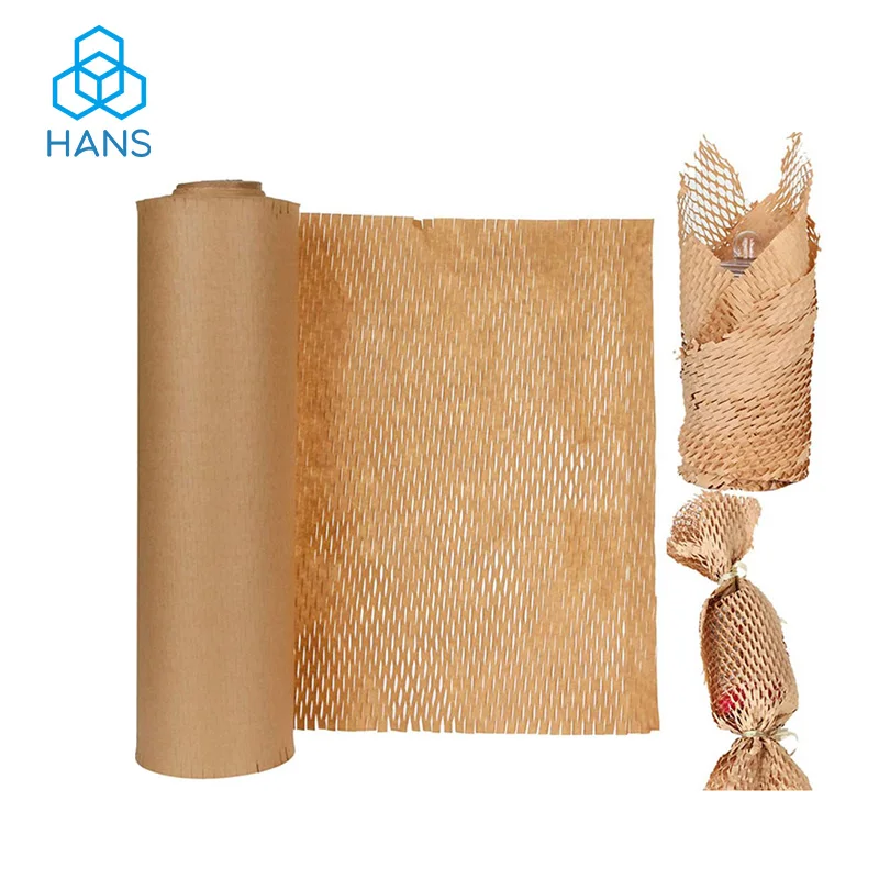 Wabenförmiges Faltverpackungsmaterial, braun, 30 cm, biologisch abbaubar, DIY, dekoratives Geschenk, verbessert die Verpackungseffizienz, Polsterpapier Image